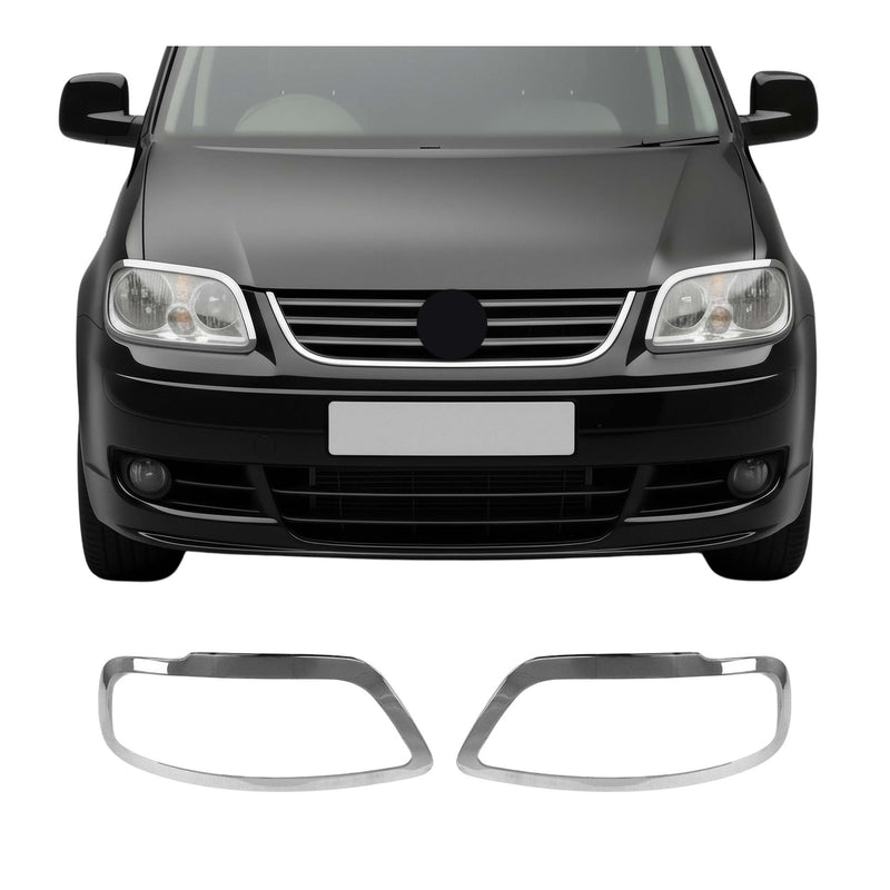 Cadre phare avant pour VW Caddy 2003-2010 en acier inox Chromé