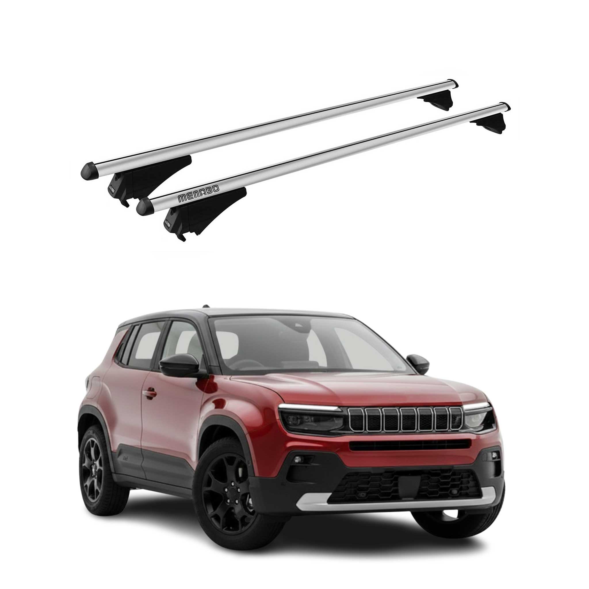 OMAC Barres de toit transversales en alu pour Jeep Avenger 2023-2026 Gris 2Pcs