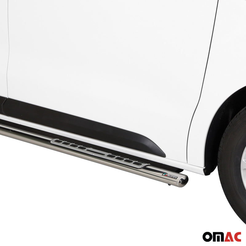 Marchepieds Latéraux pour Peugeot Expert 2016-2025 L2 Acier Inoxydable Argent