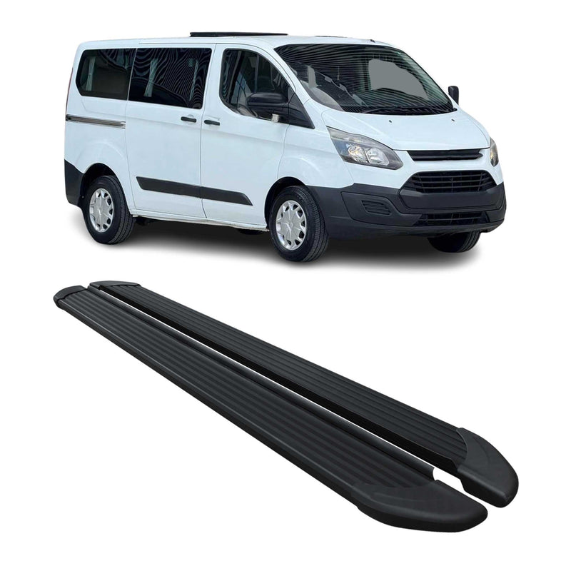 Marchepieds Latéraux pour Ford Transit Custom 2012-2022 Noir Aluminium L1 Court
