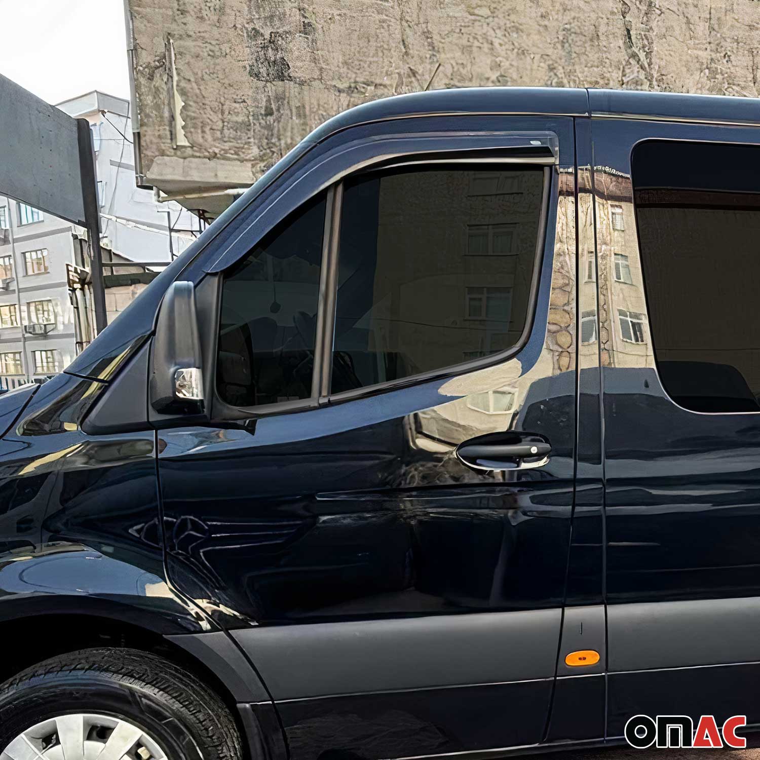 Garniture de Fenêtre pour Mercedes Sprinter 2018-2026 Acier Inox Foncé 4Pcs