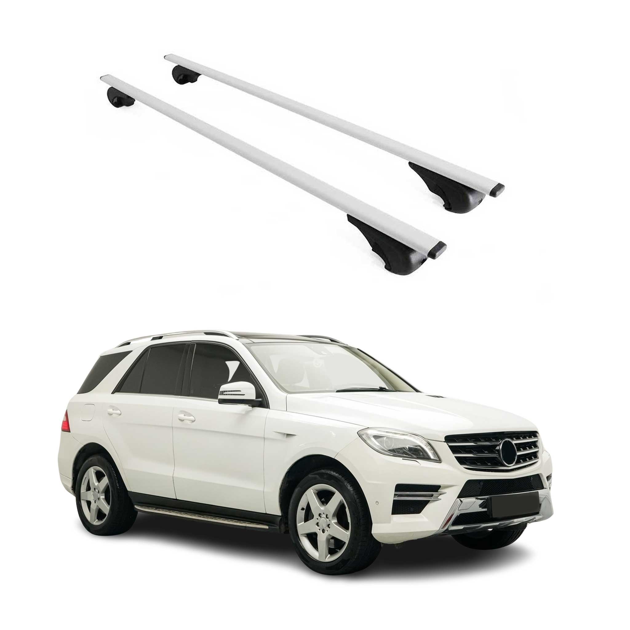 Barres de toit Transversales pour Mercedes Classe M W166 2011-2015 Fer Argent