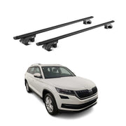 Barres de toit transversales pour Skoda Kodiaq I 2016-2024 Alu Noir 2x ABE