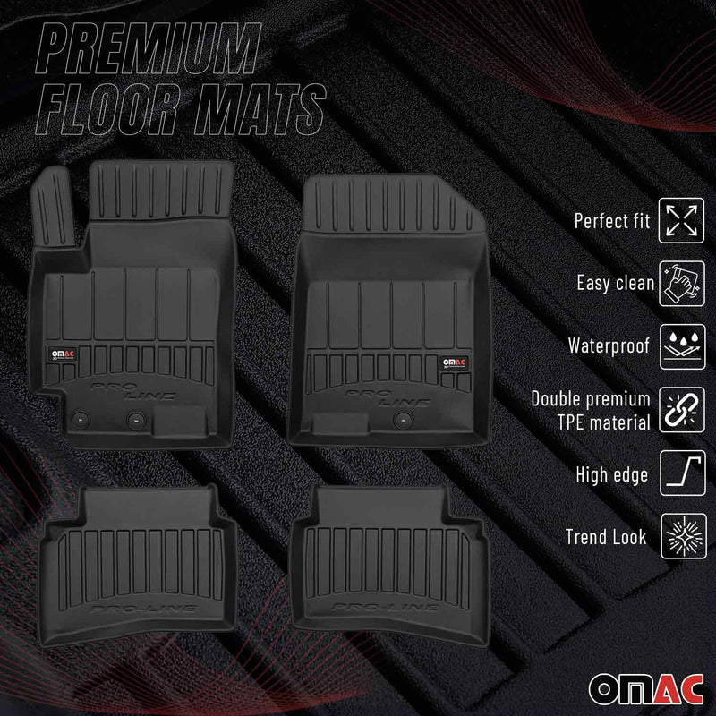 OMAC Tapis de sol en caoutchouc pour KIA Rio HB 2017-2023 Noir Premium