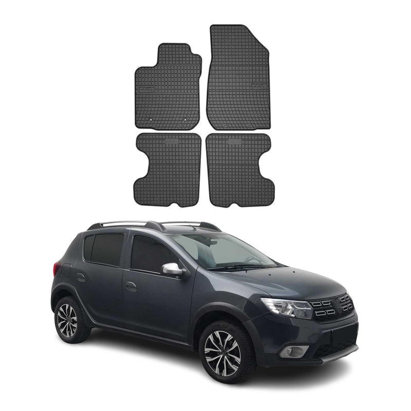 Tapis de Sol pour Dacia Sandero Stepway 2013-2018 Caoutchouc Noir