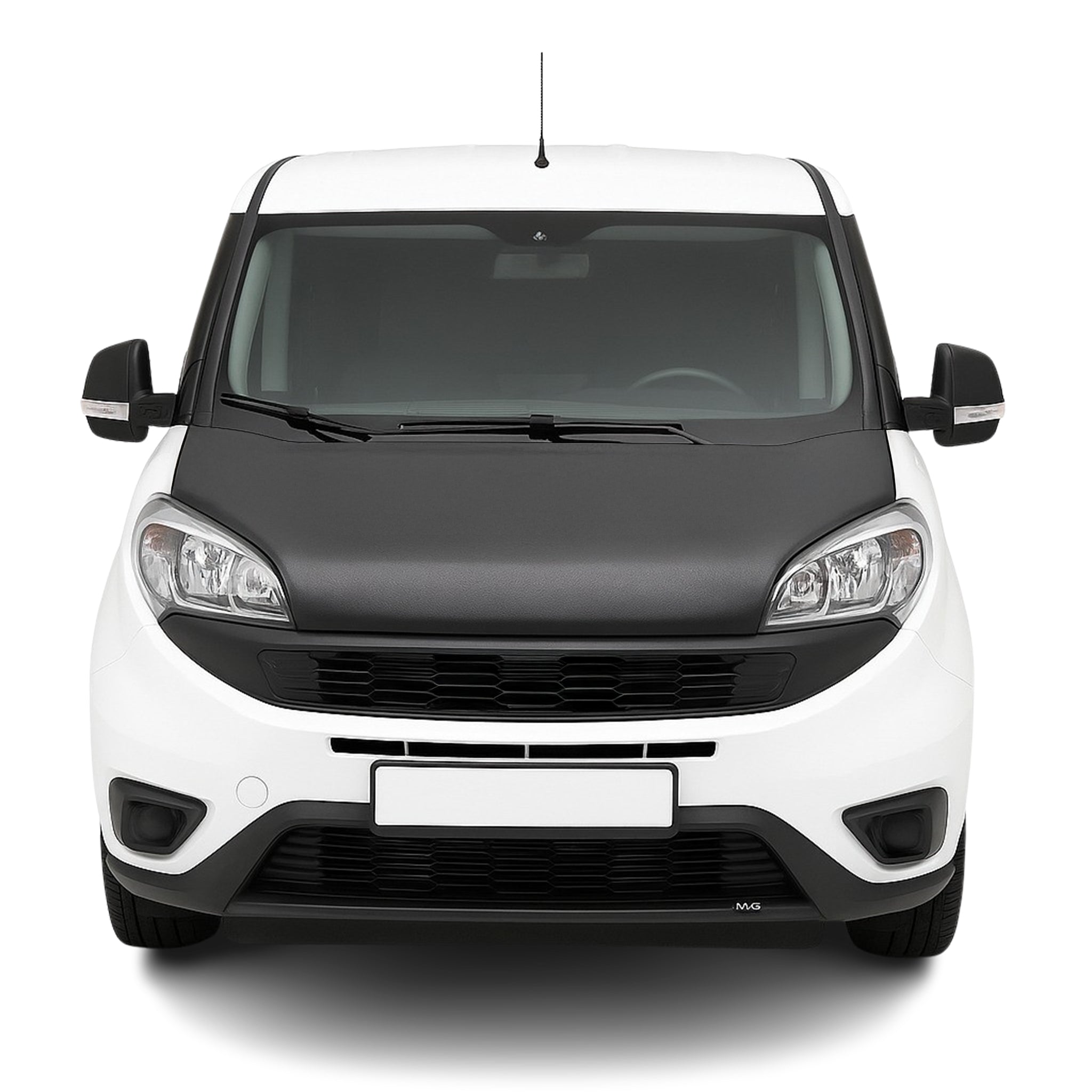 Protège Capot pour Fiat Doblo 2015-2021 Masque de voiture vinyle Noir complète