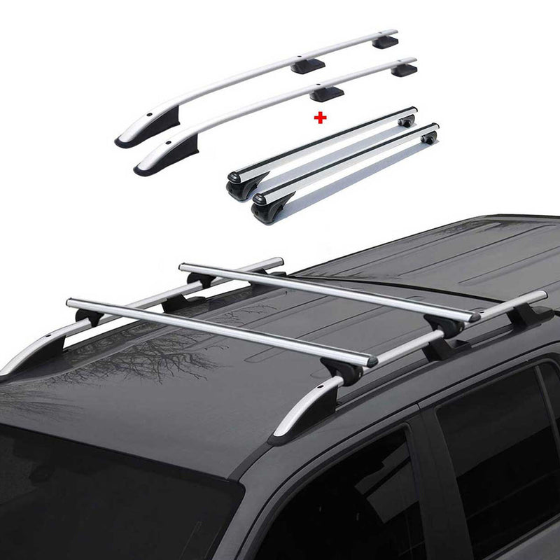 Kit Barres de toit pour Ford Transit 2014-2024 L2 Empattement Moyen Alu Gris