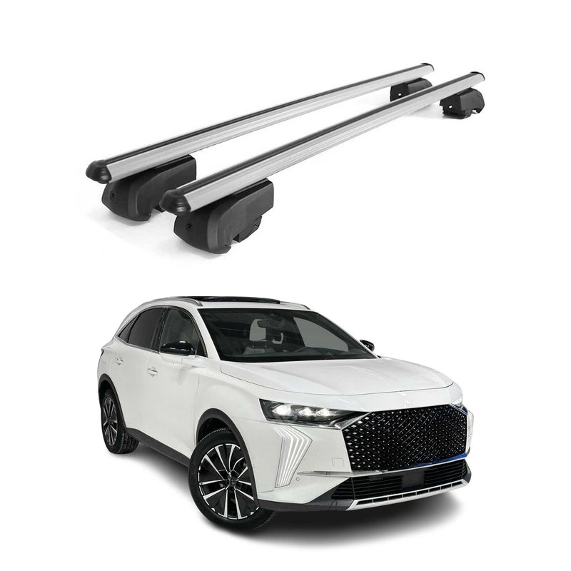 Barres de toit Transversales pour DS7 Crossback 2018-2021 Aluminium Gris ABE