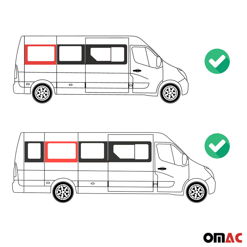 Vitre de Porte pour Opel Movano 2010-2023 Droit Porte non coulissante L3 L4