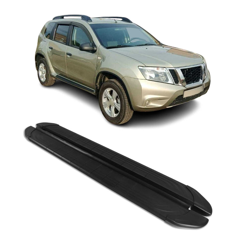 Marchepieds Latéraux pédale pour Nissan Terrano 2012-2020 2Pcs Aluminium Noir