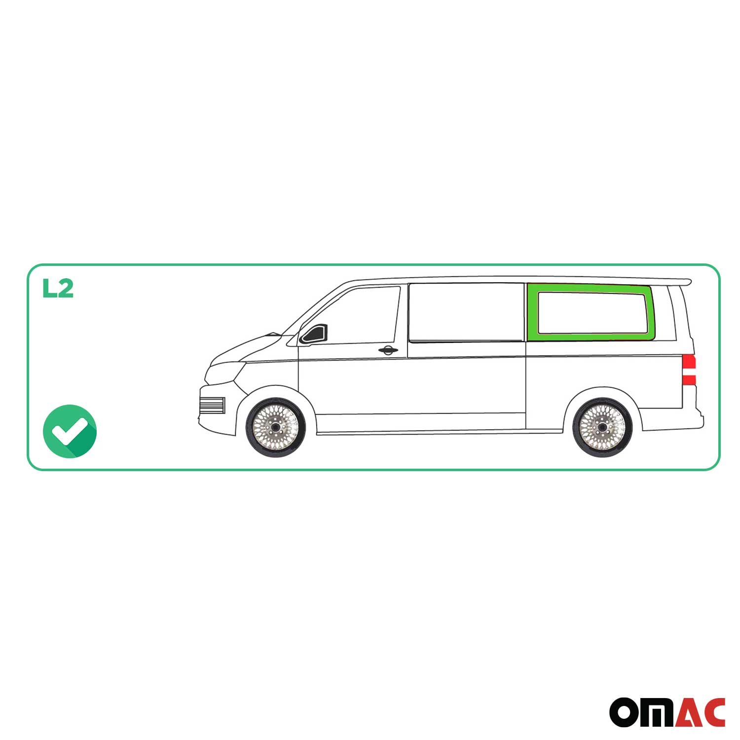 Vitre de Porte pour VW T6 T6.1 Transporter 2015-24 L2 Arrière Gauche Verre fixe