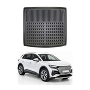 Tapis de coffre pour Audi Q4 E-Tron 2021-2027 Noir 3D en Caoutchouc TPE