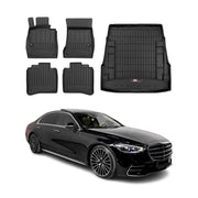 Kit Tapis de Sol et Coffre pour Mercedes Classe S W222 2013-2020 TPE Noir