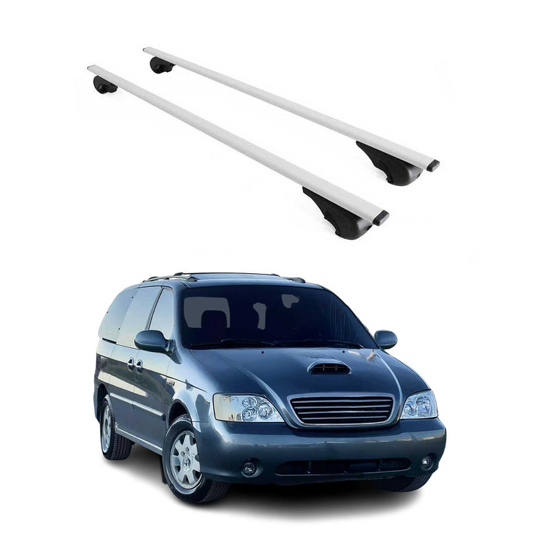 Barres de toit Transversales pour Kia Carnival 1998-2005 Fer Argent
