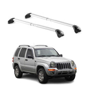 Barres de toit pour Jeep Cherokee KJ 2001-2008 5P Gris Argenté 2 pièces ABE