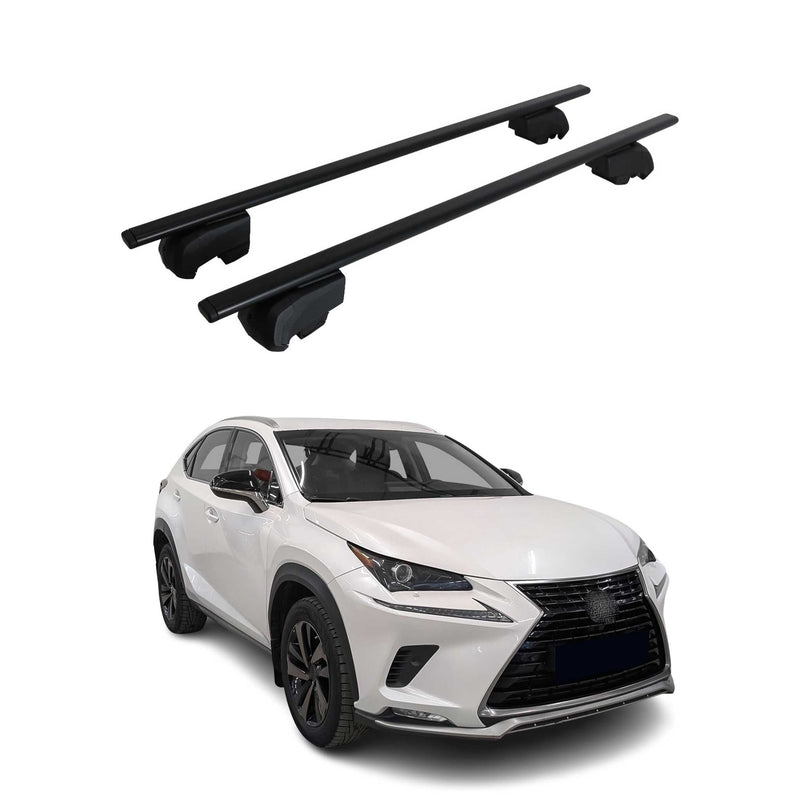 Barres de toit Transversales pour Lexus NX 2015-2021 ABE Fer Noir 2x