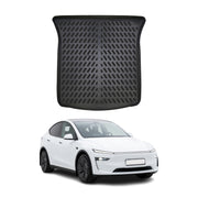 Tapis de coffre pour Tesla Model Y + Juniper 2020-2027 Noir 3D en Caoutchouc TPE