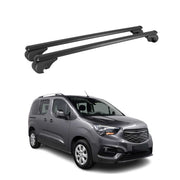 Barres de toit Transversales pour Opel Combo E 2019-2026 TÜV Aluminium Noir 2Pcs