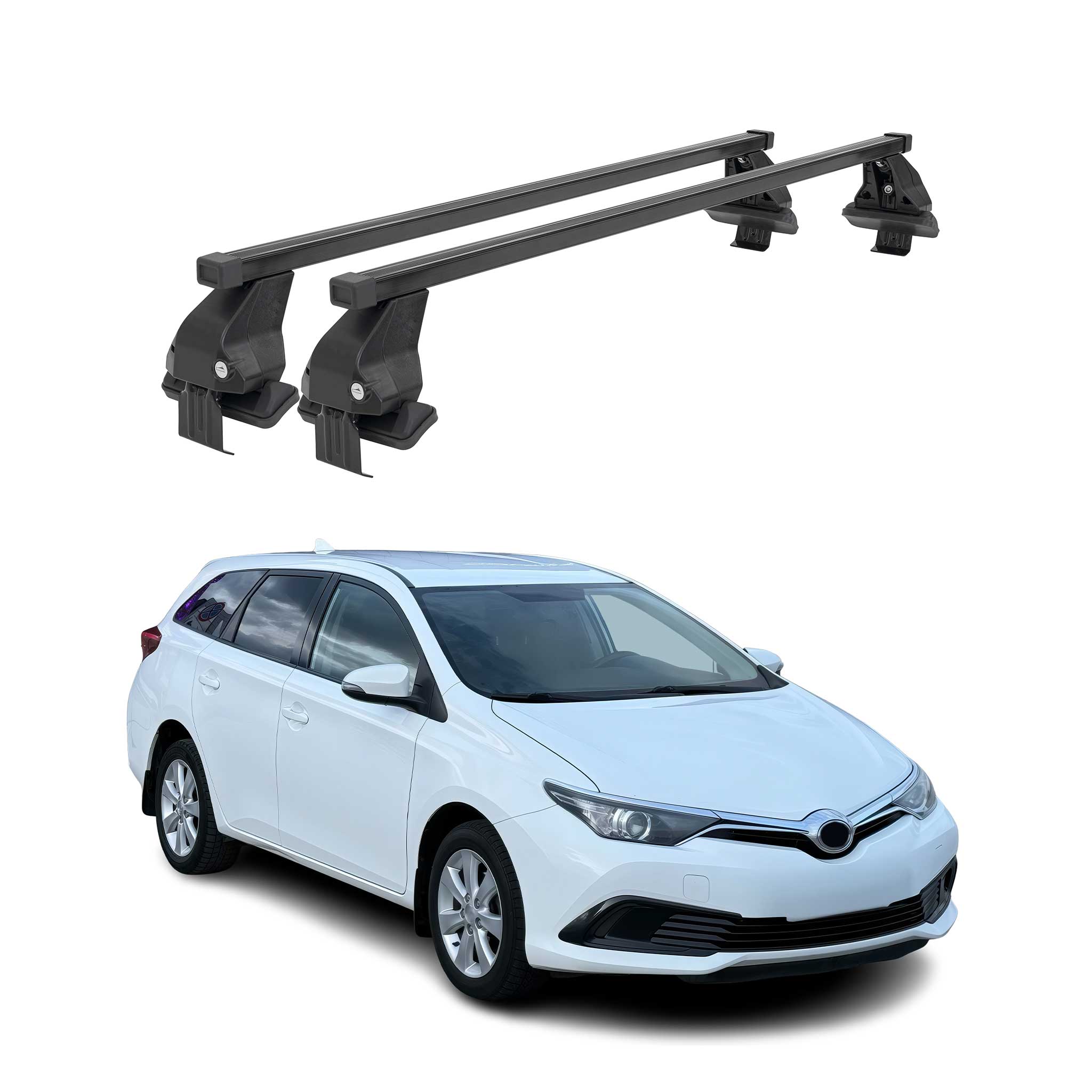 Barres Transversales Menabo pour Toyota Auris Touring Sports 2013-2018 Noir