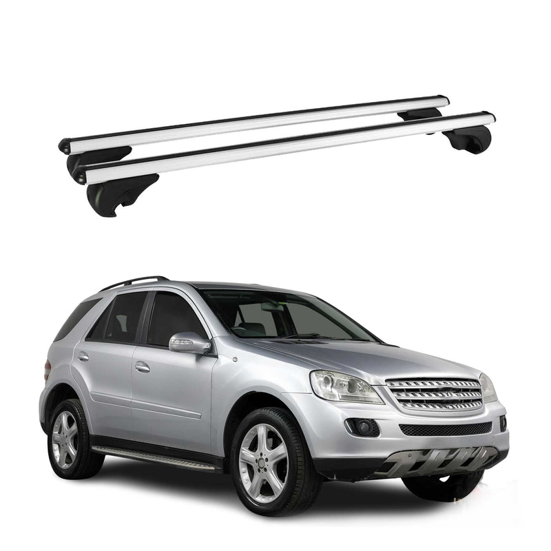 Barres de toit Transversales pour Mercedes Classe M W164 2005-2011 Alu Argent