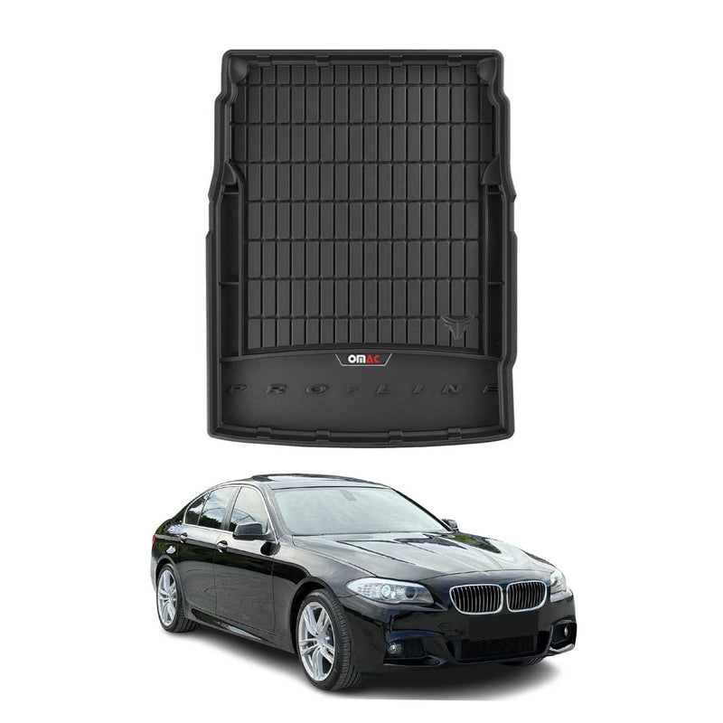 OMAC Tapis de coffre caoutchouc pour BMW Série 5 F10 Berline 2010-2017 TPE Noir