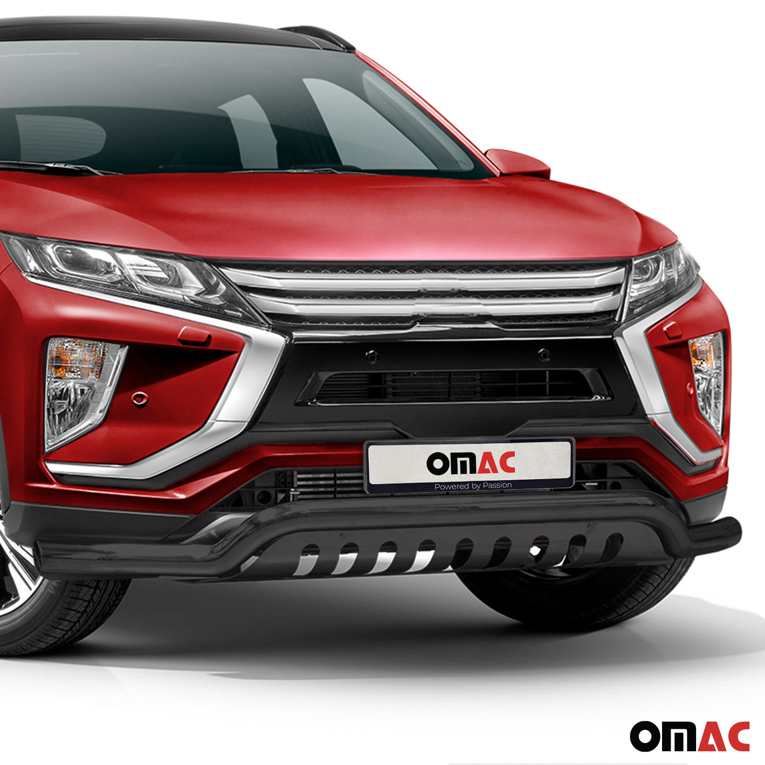 Pare-Buffle Avant Pour Mitsubishi Eclipse Cross 2018-2019 Noir en Acier Inoxy