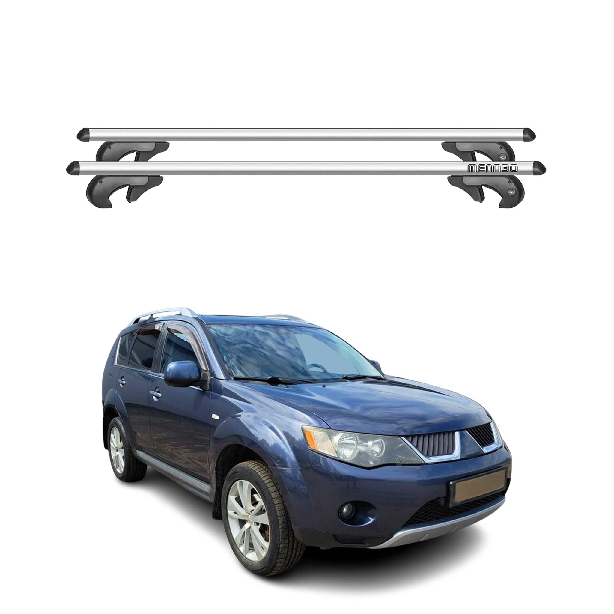 Barres de toit transversales pour Mitsubishi Outlander 2006-2012 90kg Aluminium