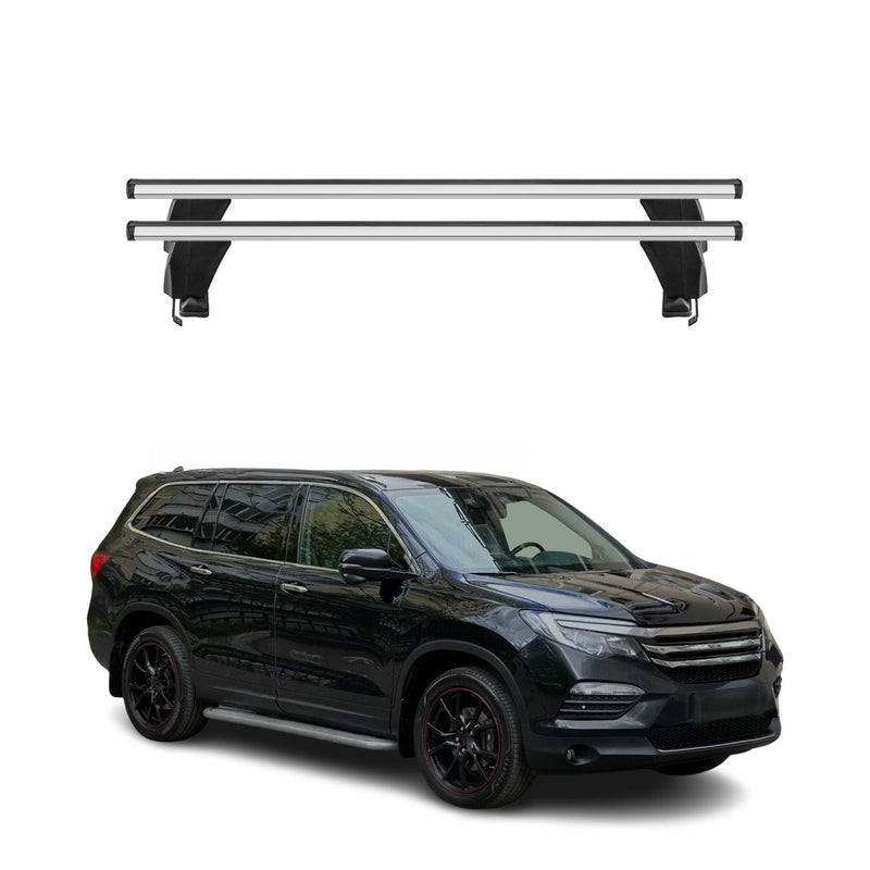 Menabo Barres de toit Transversales pour Honda Pilot III 2016-2025 Alu Gris ABE