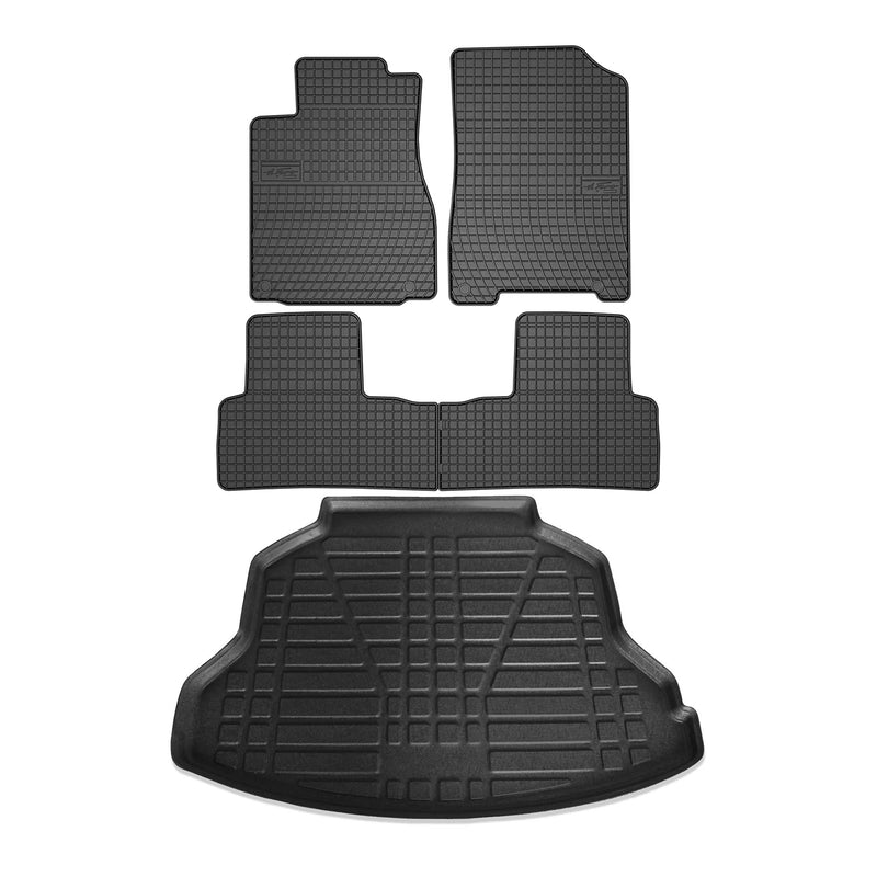 Kit Tapis de sol et coffre pour Honda CR-V 2012-2017 TPE Noir