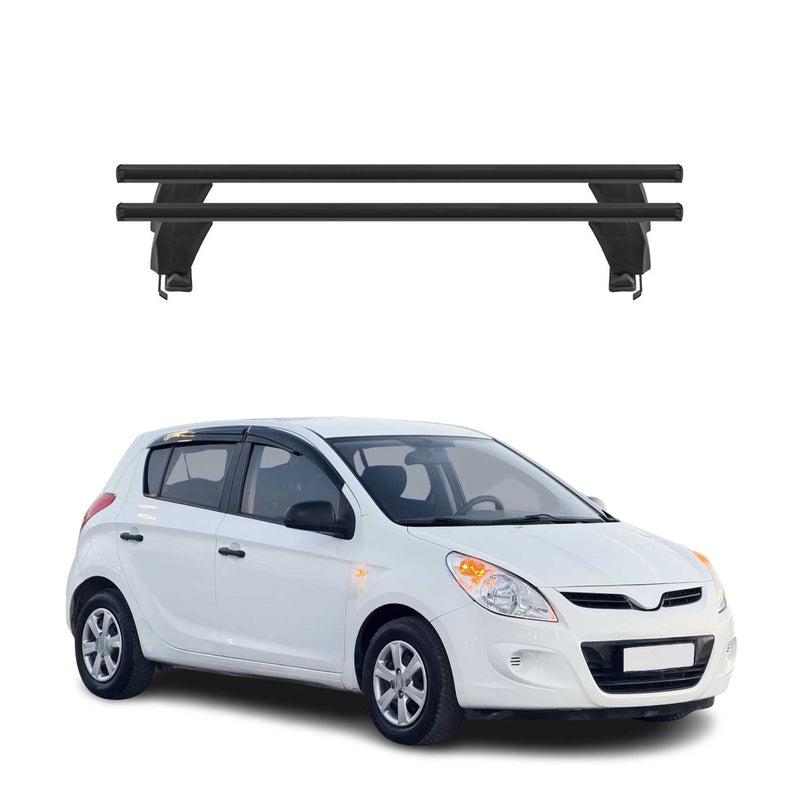 Menabo Barres de toit Transversales pour Hyundai i20 2008-2014 Noir ABE 2x