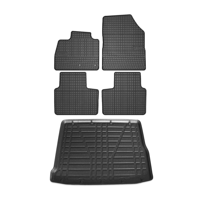 Kit Tapis de sol et coffre pour Renault Scenic 2016-2024 TPE Noir