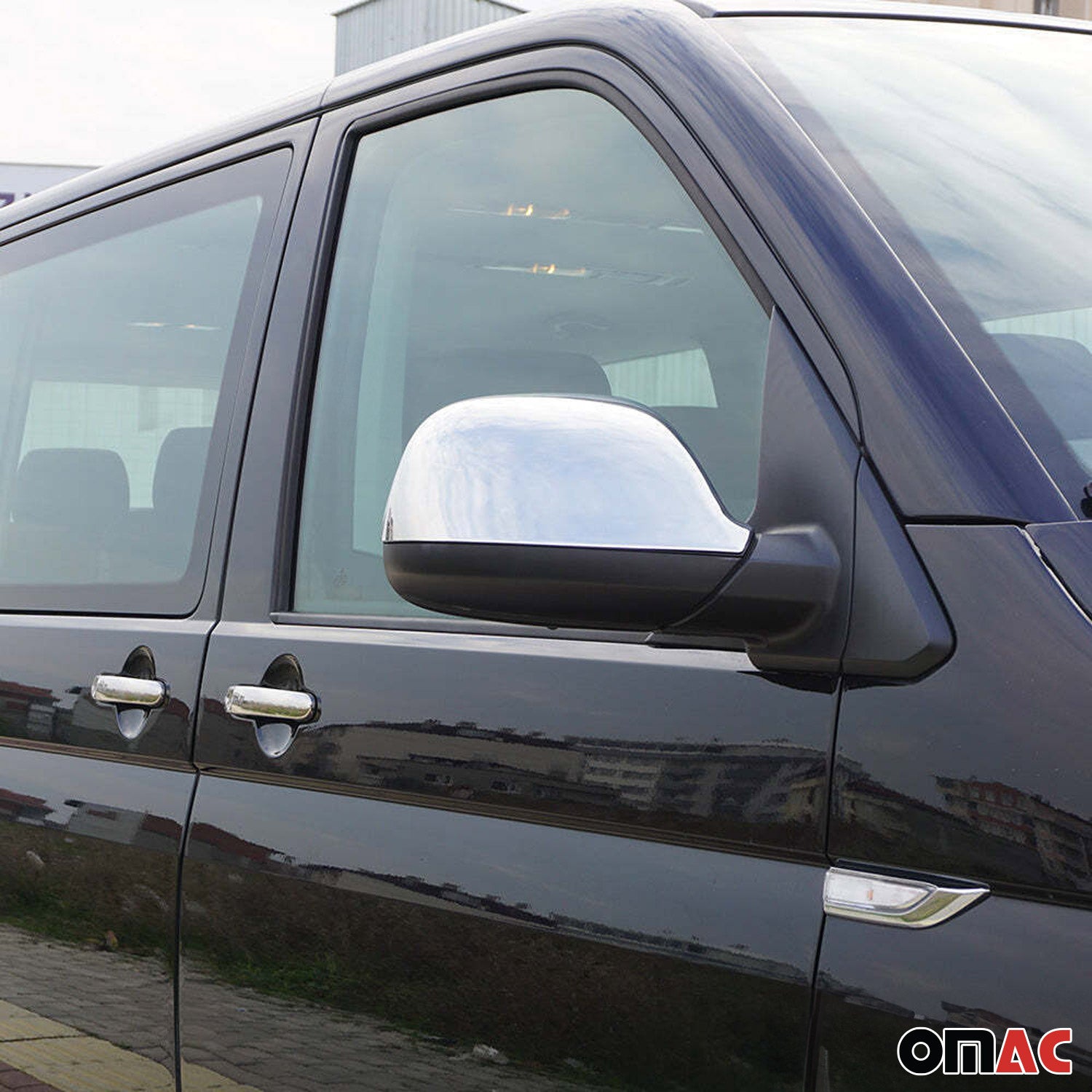 Coques de Rétroviseurs pour VW T6 T6.1 Transporter 2015-2024 Acier Chromé Argent