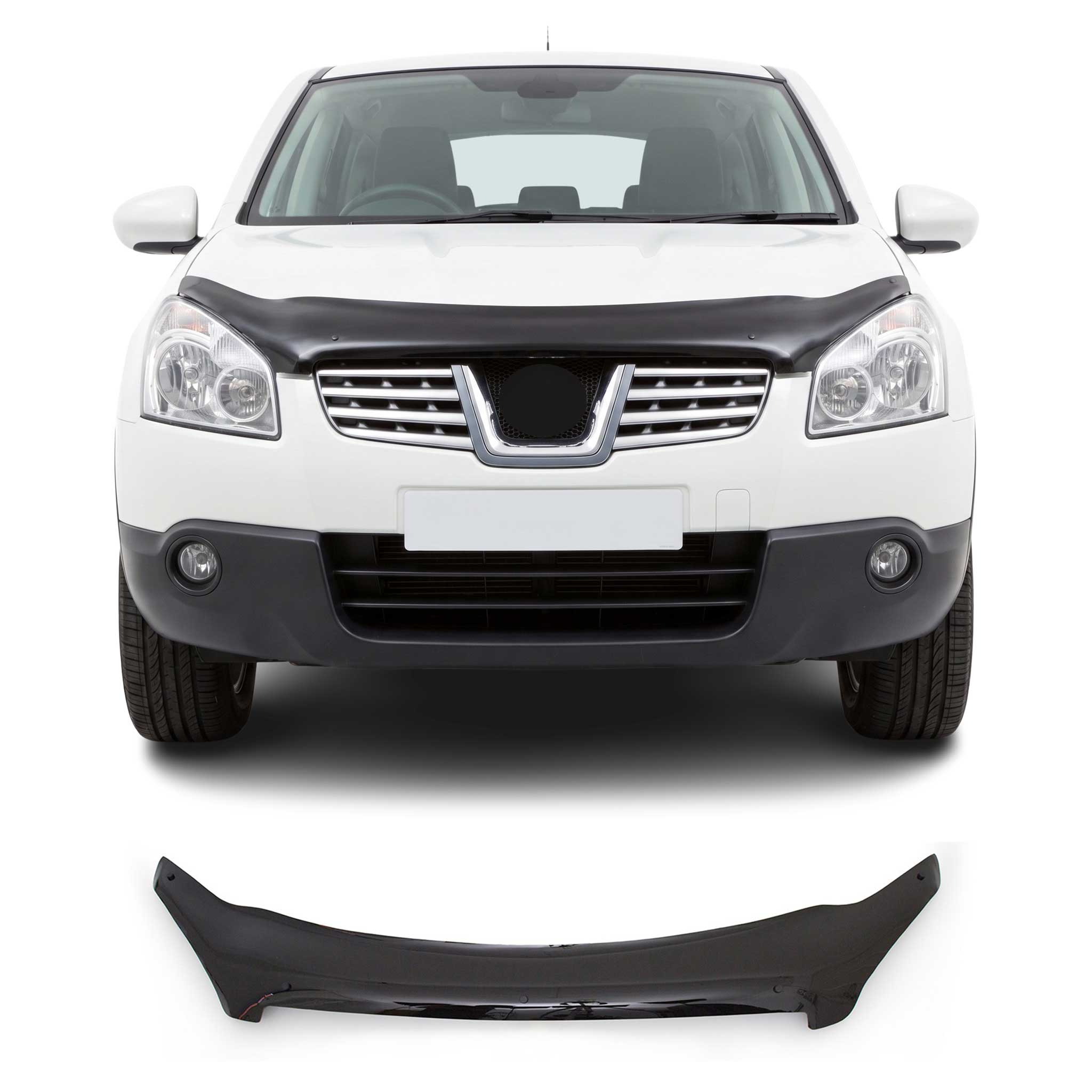 Deflecteurs capot de voiture pour Protection pour Nissan Qashqai 2006-2010 Noir