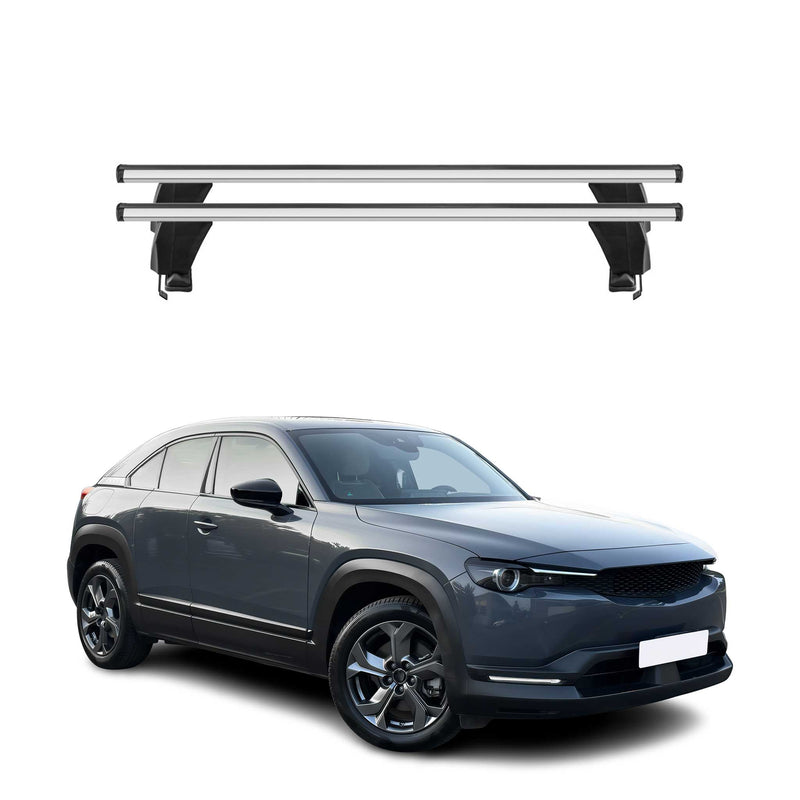 Menabo Barres de toit Transversales pour Mazda CX-30 2019-2025 Gris ABE 2x
