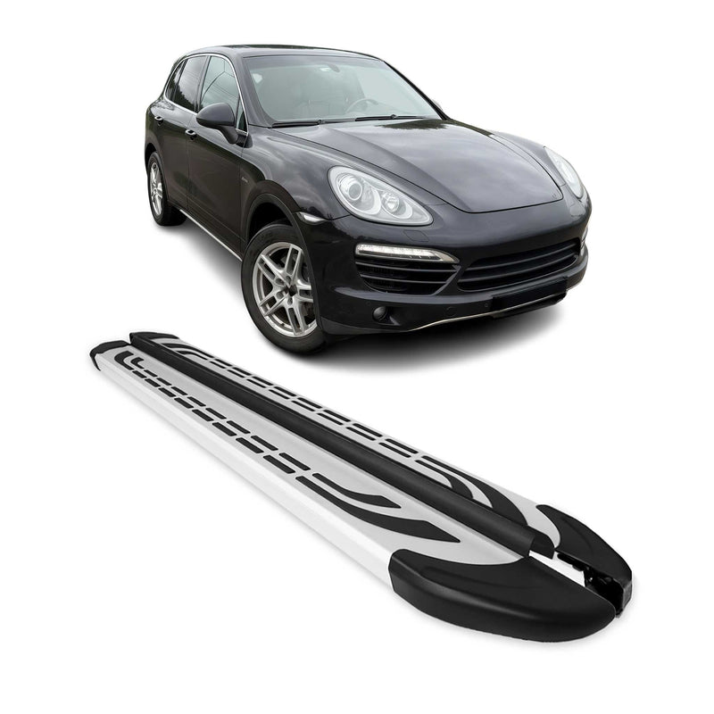 Marchepieds Latéraux pédale pour Porsche Cayenne 2010-2017 Aluminium Gris 2Pcs