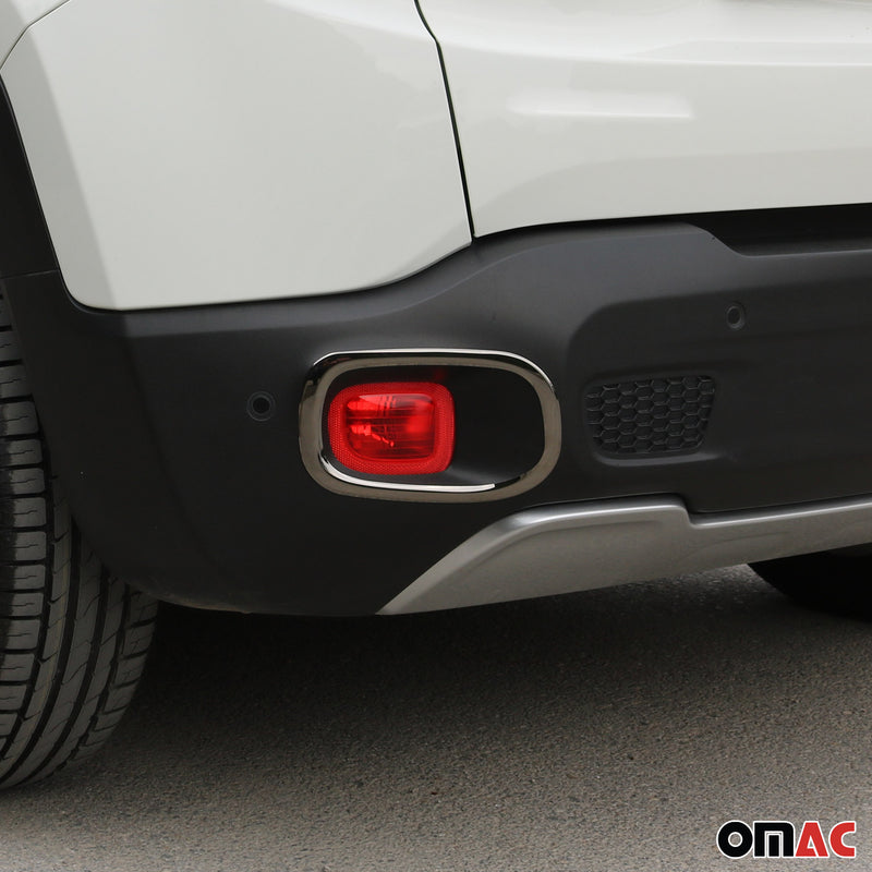 Cadres de Réflecteurs Arrière pour Jeep Renegade 2015-2023 acier inox foncé 2x