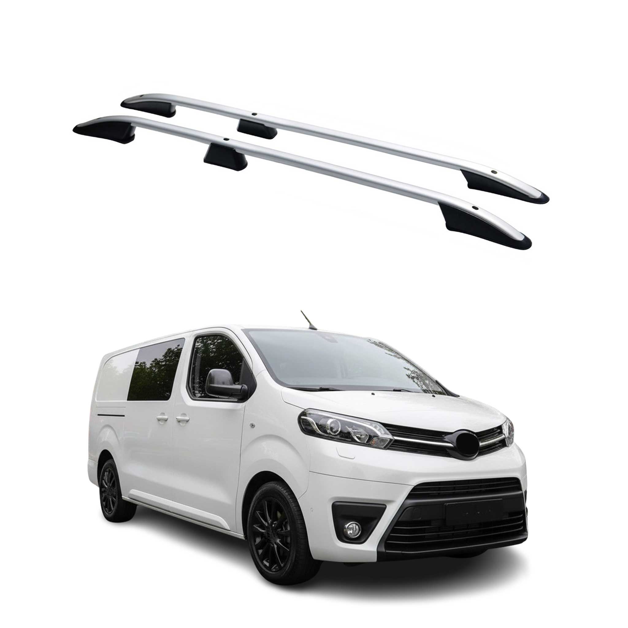 Barres de toit longitudinales pour Toyota Proace 2016-2026 L2 Aluminium Gris
