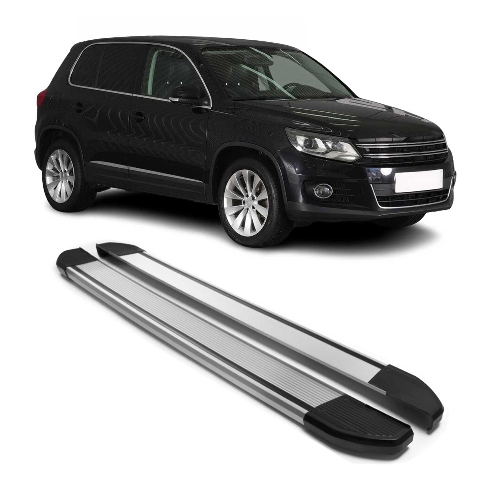 Marchepieds Latéraux pédale pour VW Tiguan mk1 2007-2016 Argent Aluminium 2Pcs