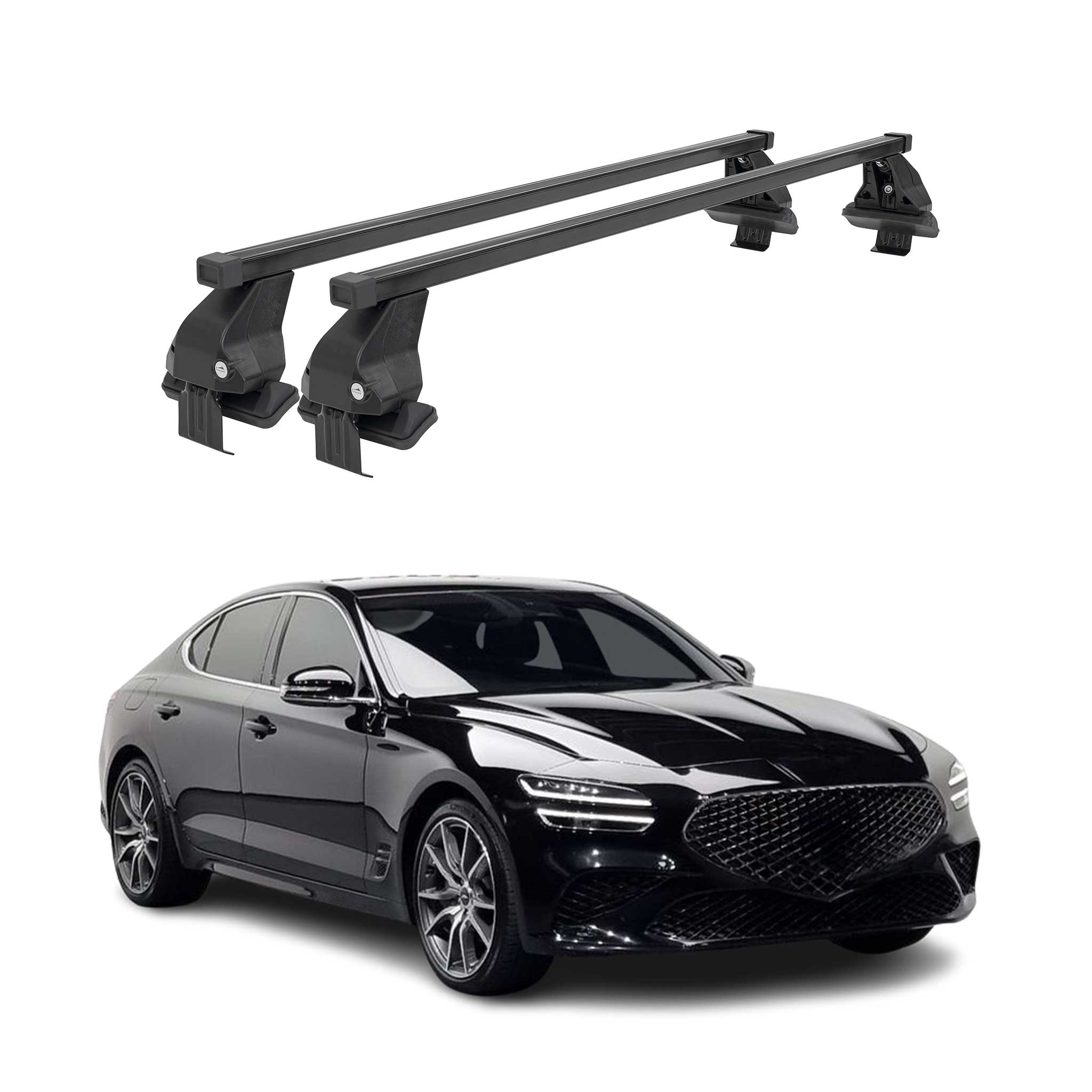 Barres Transversales Menabo pour Genesis G70 2017-2020 Noir