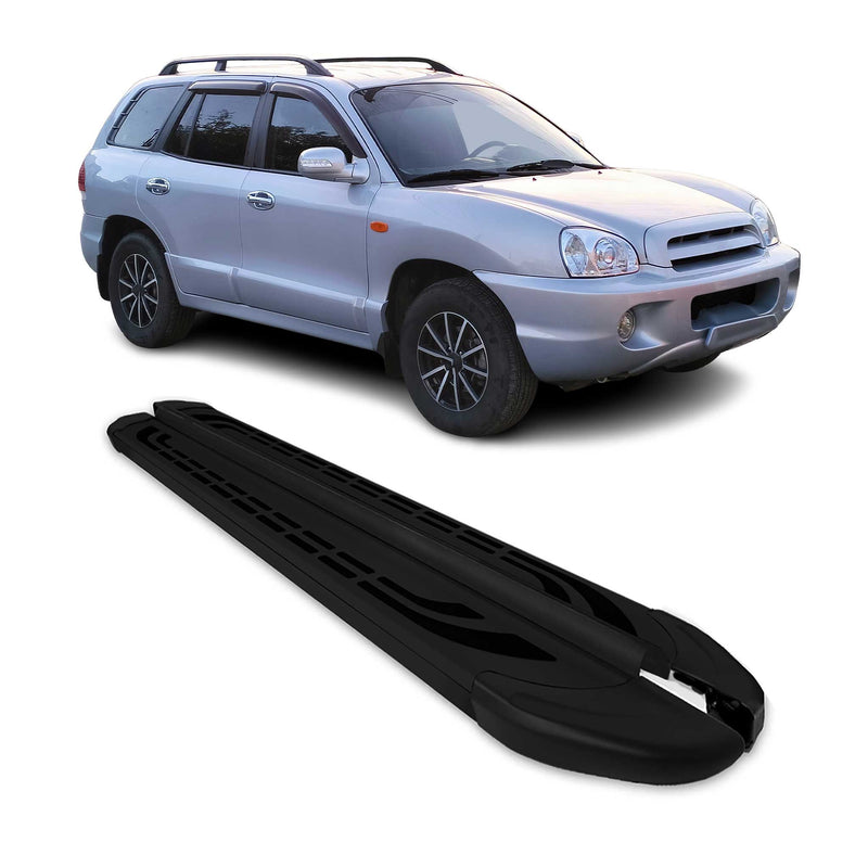 Marchepieds Latéraux pour Hyundai Santa Fe 2006-2012 Aluminium Noir 2Pcs
