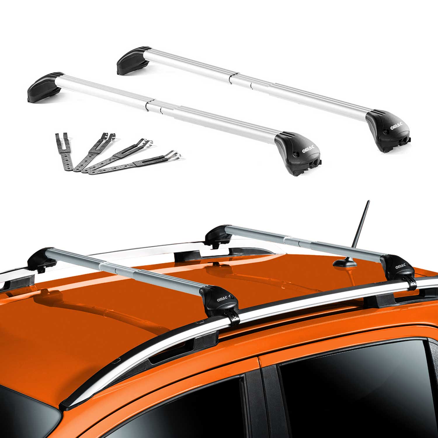 Barres de toit pour Saab 9-3 II Break 2005-2011 Alu Gris Argenté 2 pièces ABE