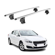 Barres de toit transversales Alu pour Peugeot 508 I Berline 2011-2018 Gris 2Pcs