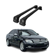 Barres de toit transversales pour Mercedes C-Class 2008-2014 noir en Alu