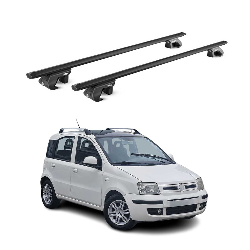 Barres de toit transversales pour Fiat Panda III Cross 2014-2025 Alu Noir 2x ABE