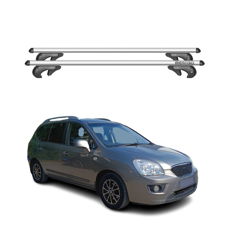 Barres de toit transversales pour Kia Carens 2007-2013 90kg Alu Gris 2tlg