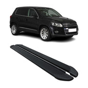 Marchepieds Latéraux pédale pour VW Tiguan 2007-2016 en Aluminium Noir 2Pcs