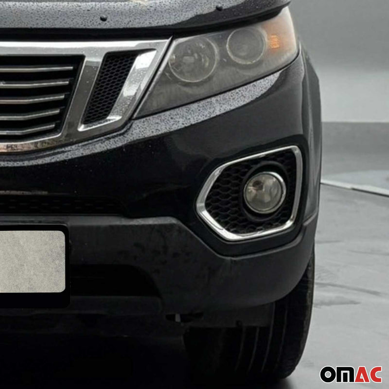 Cadre Phare Antibrouillard pour Kia Sorento 2010-2012 en acier inox Chromé