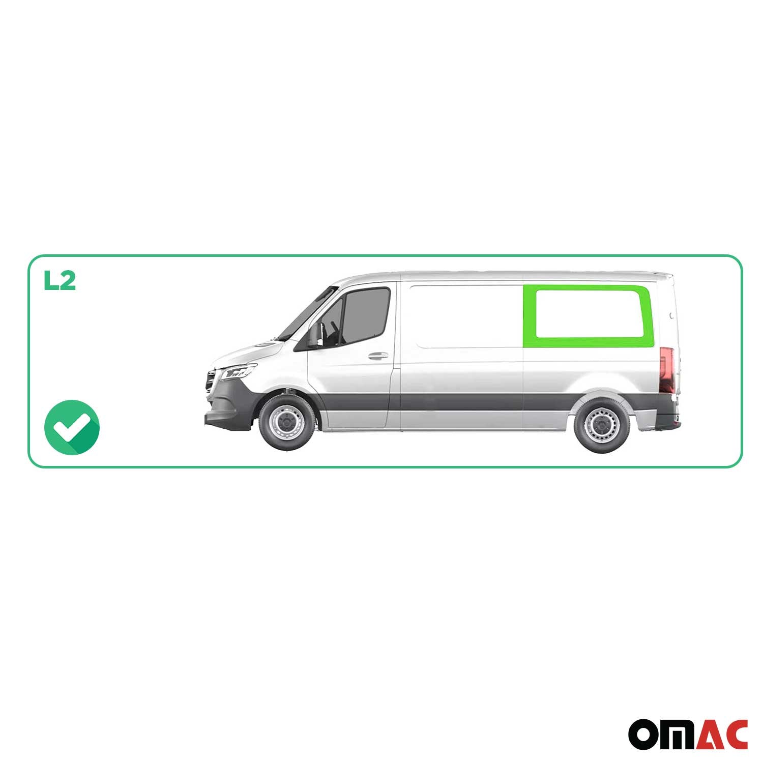 Vitre de Porte pour VW Crafter 2006-2017 L2 Gauche Arrière Pas pour Coulissante