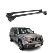 Barres de toit Transversales pour Jeep Patriot 2007-2016 Aluminium Noir
