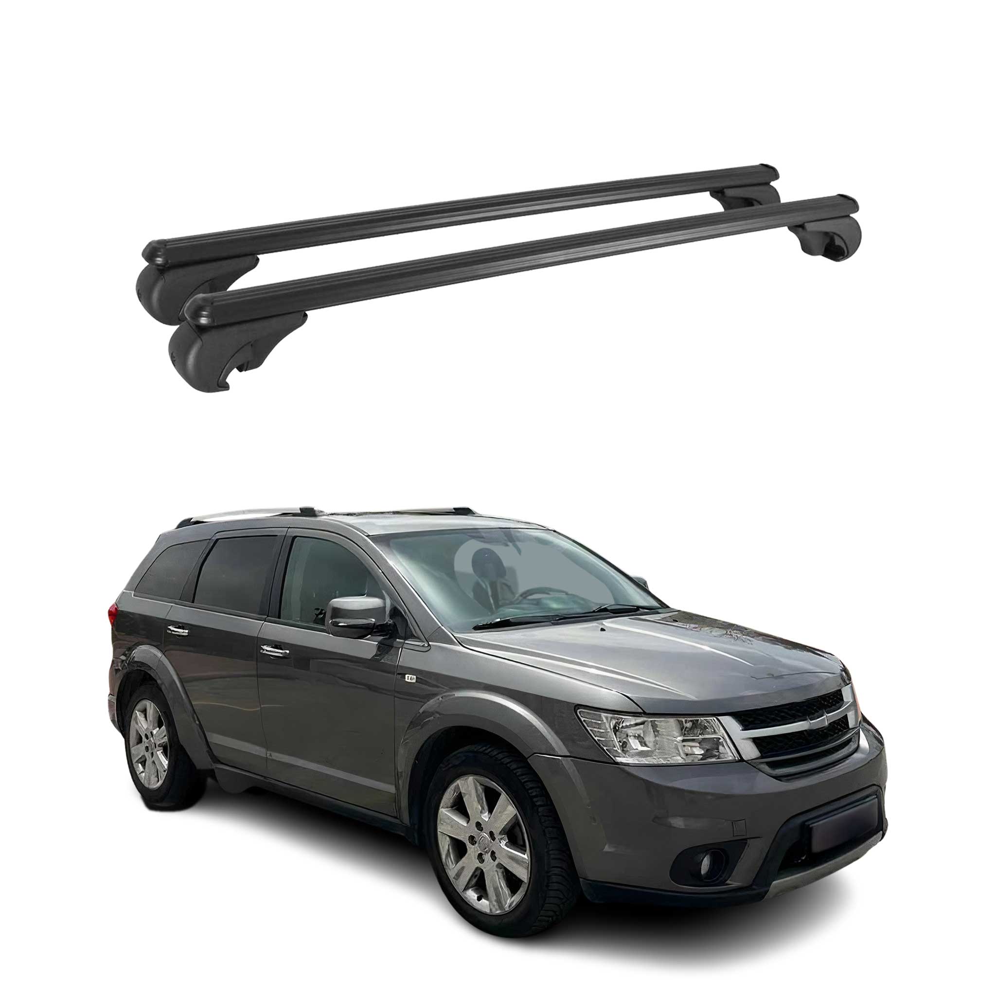 Barres de toit Transversales pour Fiat Freemont 2011-2024 Aluminium Noir